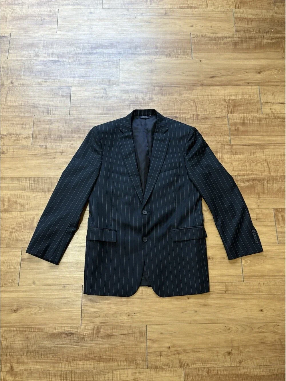 Brooks Brothers Regent Fit Wool Pinstripe 1818 Suit Blazer 40R Black Suit